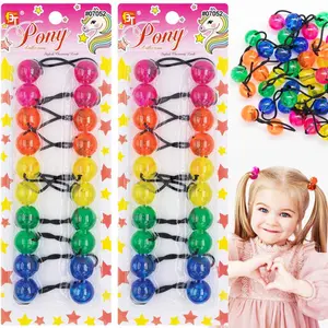 20PCS Bubble Ponytail Hair Ties – Twin Bead Elastic Bands for Girls Braids & Pigtails