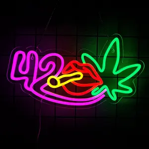 Neon Signs for Wall Decor Neon Accent Lights Just Relax Neon Leaf Weed LED Lights For Bedroom, Living Room, Bar, Game Room, Hotel Birthday Party, Restaurant Gift for Him, Men, Boyfriend Powered by USB