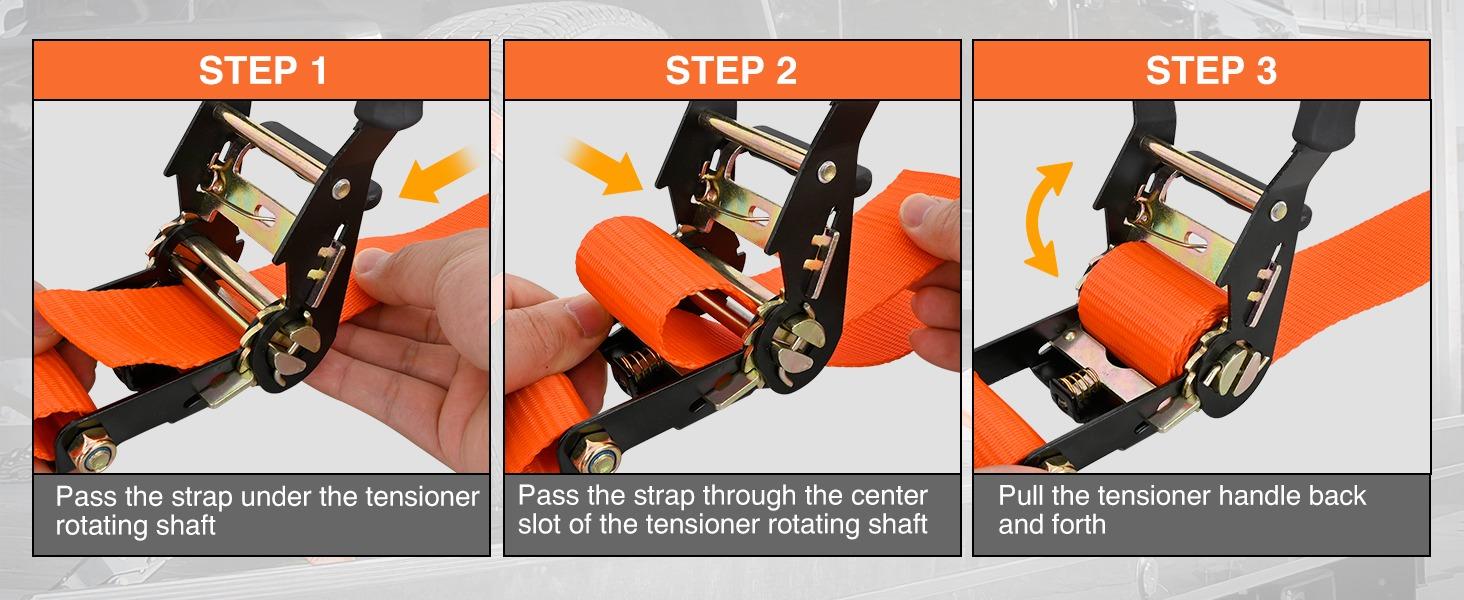 Nilight Wheel Chock Tie Down Kit with 4Pcs-8Pcs E-Track Ratchet System Straps (4500lb Break Strength) for ATV/UTV/SXS, Lawn Mower Trailer Tire Securing, Orange Automotive Exterior Accessory