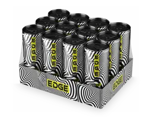 EDGE Zero Sugar Energy Beverage 12-Pack - 80mg Natural Caffeine, 100 Calories - Focus & Energy Support