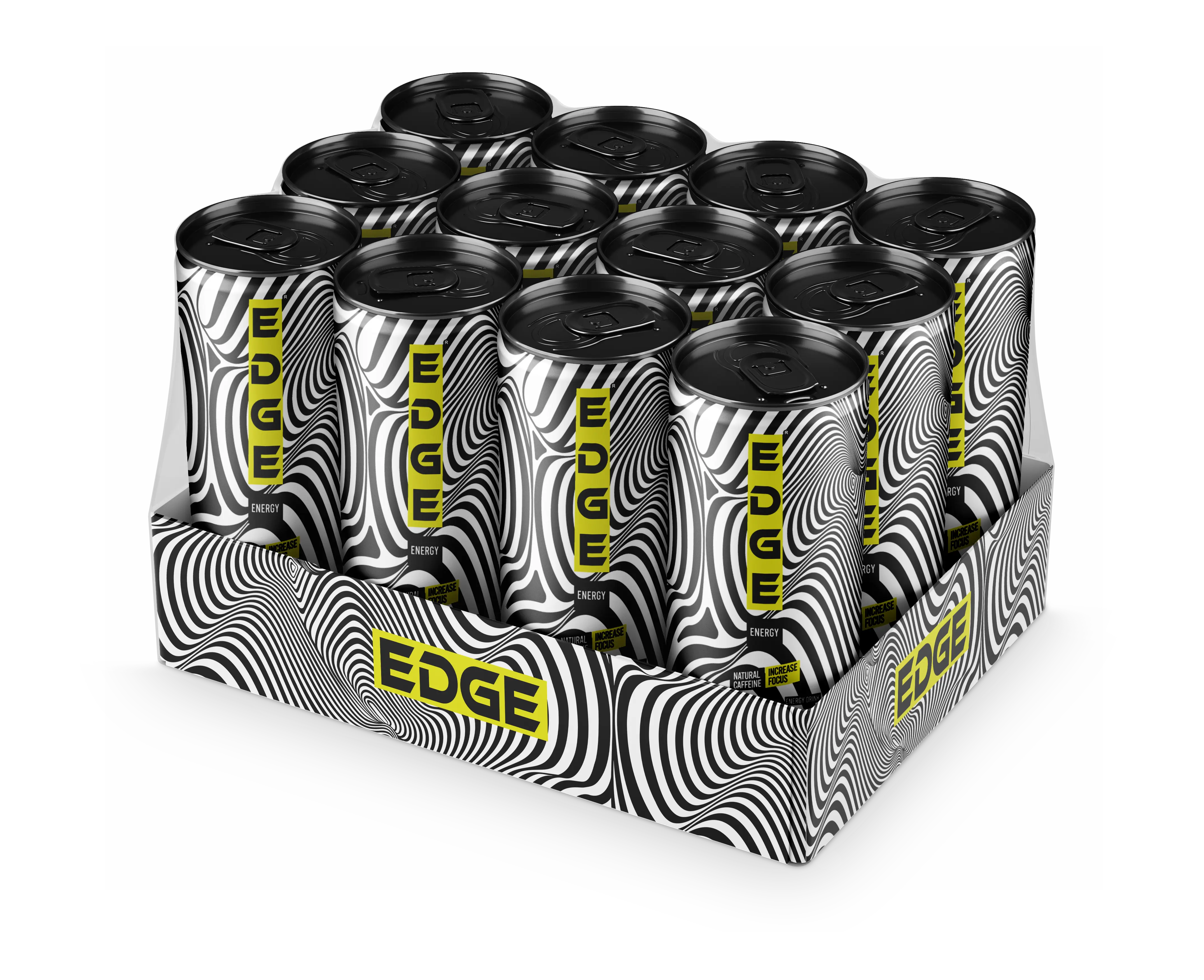 EDGE Zero Sugar Energy Beverage 12-Pack - 80mg Natural Caffeine, 100 Calories - Focus & Energy Support