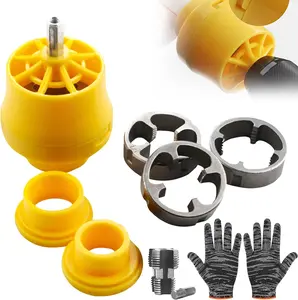 Plastic Pipe Threading Tap Set - Electric Drill Type PVC Pipe Threading Mold with Reusable Tool Set for 1/2", 3/4", 1" Sizes, Includes Gloves,Pipe Threader,Pvc Pipe Threader,RethreadingTool Kit