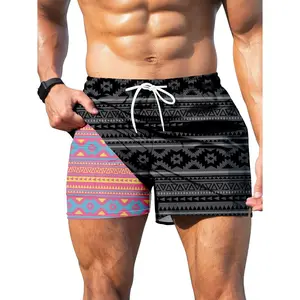 Mens Swim Trunks Compression Liner Swim Shorts Quick Dry Swimwear Swimsuit Bathing Suits Board Shorts with Pockets