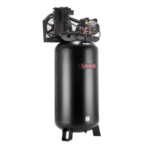 VEVOR 60 Gallons Heavy-Duty Air Compressor, 3.7HP 8 SCFM at 90PSI Air Compressors Max 155PSI Pressure, Oil-Lubricated Compressor Tank for Industrial Manufacturing, Large Workshops (230V 60Hz, No-Plug)