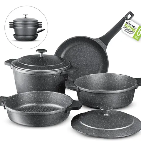 Granitestone 6-Piece Nesting Cookware Set pots pans