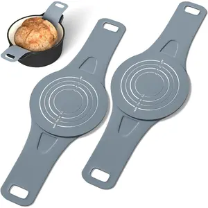 Fiber-Free Silicone Bread Sling 2 Pack for Dutch Oven, Non-Stick Reusable Sourdough Baking Mat, Easy Dough Transfer Tool, Bread Baking Accessories
