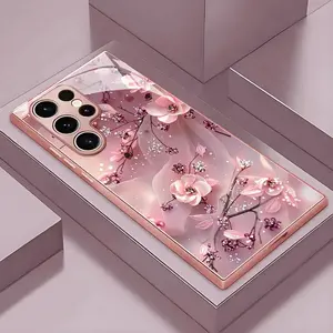  Compatible with S26 Ultra/S25/S24/S23/S22, Cherry Blossom Sparkling Art Protective Case - Cute anti-drop Design Phone case Hn4277-1