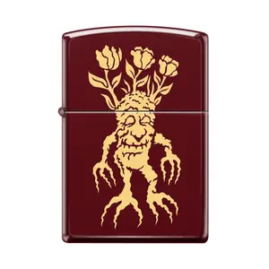 Zippo Lighter Mandrake Merlot Finish Detailed Mystical Plant Design Windproof Performance Lifetime Guarantee Collectible Art