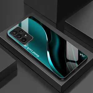 Suitable for [Galaxy A32 5g] Simple silk gradient glass phone case, affordable, fully shockproof, drop-proof and wear-resistant-888