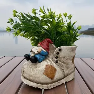 Unusual Dwarf Resin Plant Pot, Vintage Big Toe Shoe Design, Drainage Holes, Indoor/outdoor Decorative Planter, Suitable for Succulents, Succulent Friendly