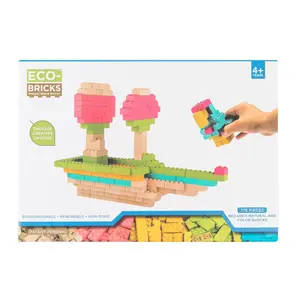 Eco-Bricks Color Wood Bricks Education Large Set - Sustainable & Creative Classroom Fun