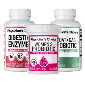 Physician's Choice Gut Goddess Bundle: Targeted Gut Health Support for Women with Women’s Probiotic + Digestive Enzymes + Bloat & Gas Probiotic