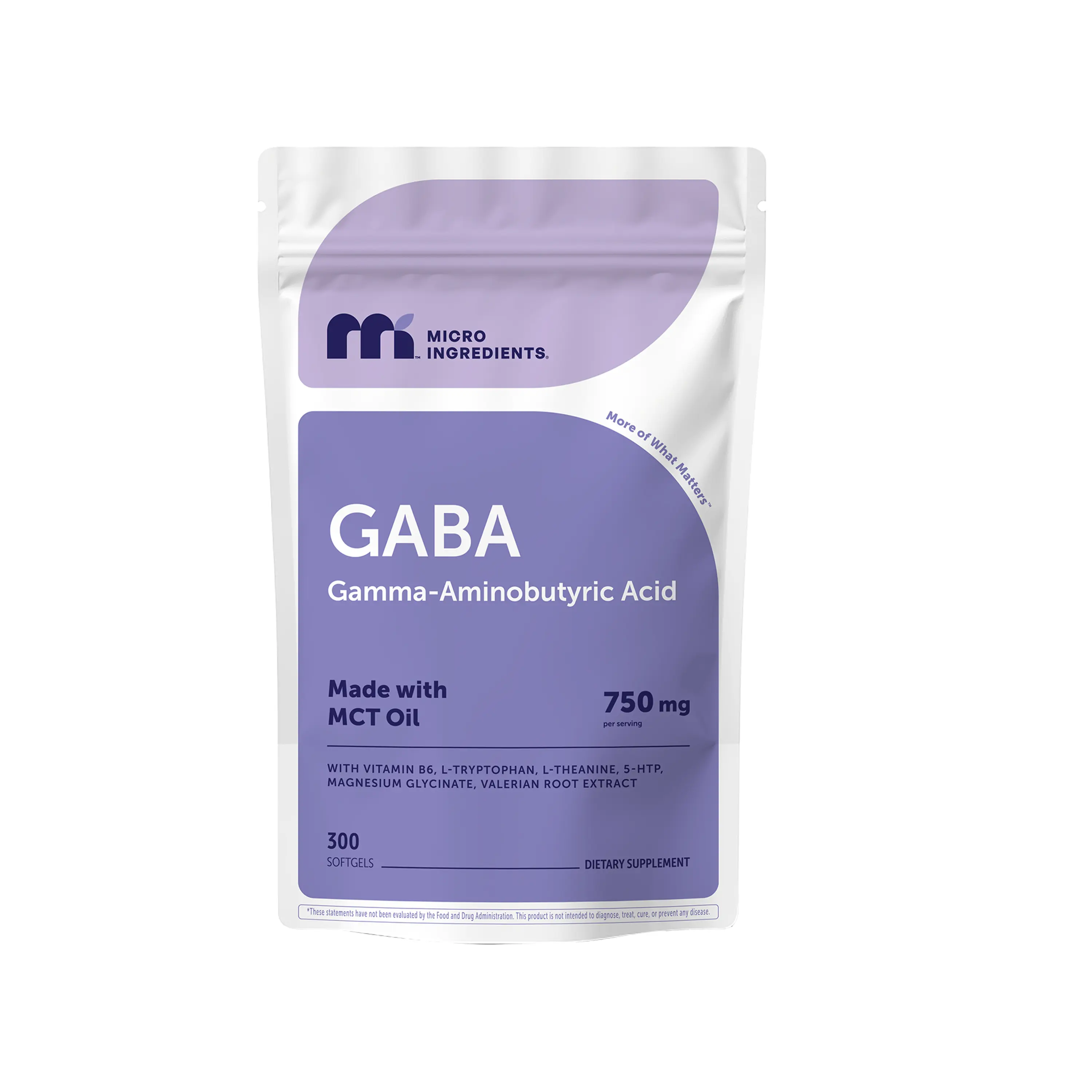 Micro Ingredients GABA 750mg Complex with MCT Oil, 300 Softgels Micro Ingredients GABA 750mg Complex with MCT Oil, 300 Softgels