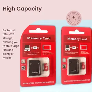 2-Pack x 1TBMicro SD memory card, micro tf SD card, Micro TF memory card with SD adapter - compatible with cameras, smartphones and computers
