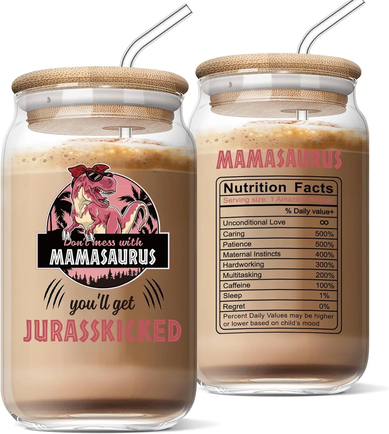 Birthday Gifts Funny Gifts for Mom from Daughter or Son Mom Mamasaurus Birthday Gifts Ideas, Christmas Day Gifts for Mother in Law Step Bonus, 16 Oz C