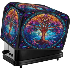 Tree Of Life Beauty Toaster Cover 4 Slice Wide Slot Washable Kitchen Appliance Covers Fingerprint Bread Machine Dust Cover Small Toaster Oven Accessories Covers Bread Maker Bag Women Gift