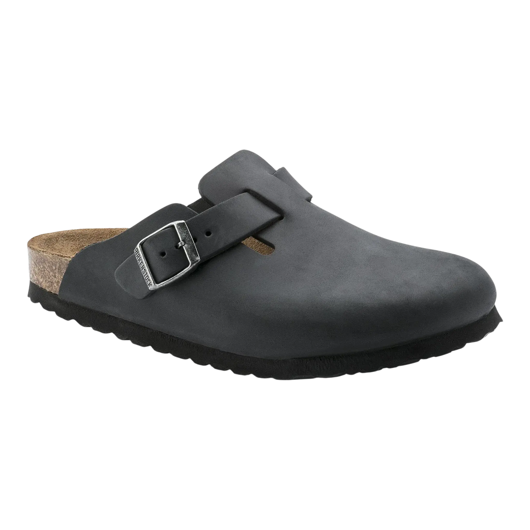 Birkenstock Boston Clog in Black Nubuck Leather | Men Slip-On