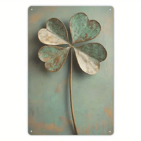 Vintage Clover Wall Art for Rustic Home Decoration Ideal for Any Holiday Including Christmas Halloween and St Patrick's Day