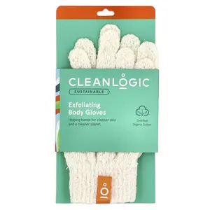 CleanLogic Sustainable, Exfoliating Body Gloves, 1 Pair