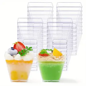10/20pcs Reusable Rectangular Mini Cups - Perfect for Appetizers and Desserts | Durable, Hand-washable Serving Cups for Wedding Parties, Birthday BBQs, and Dinner Events