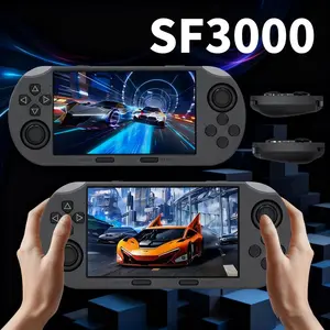 SF3000 portable handheld game console, 64GB, dual joystick compact buttons ergonomically designed, 3000mAh long battery life with stand for support, retro handheld game console, handheld gaming console, for holiday gifts for game console enthusiasts