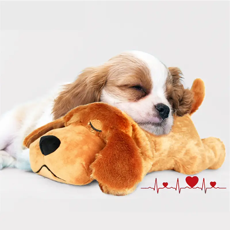 Snuggle Puppy Heartbeat Stress Relief Plush for Dogs Comfort Toys Behavorial Training Puppies Stuffed Animal (Heatpack and Battery not included)