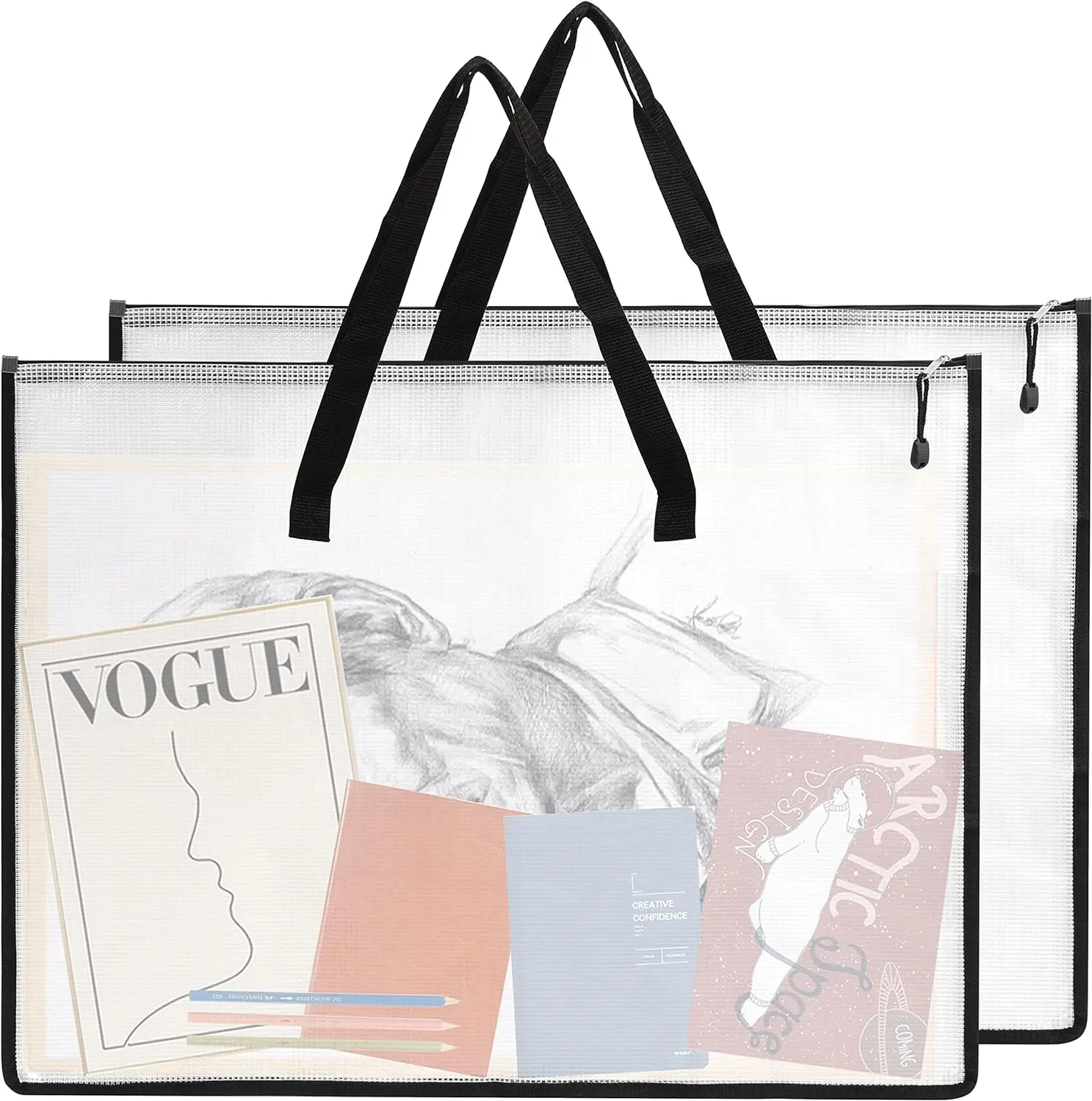 EOOUT 2-Pack 18.5x24.8" Art Portfolio Cases, Zippered Folder with Handle for Artwork, Posters, Scrapbooks & Keepsakes
