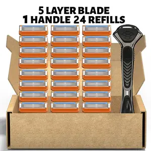 Men's manual shaver kit, blade material is safe and rust proof, easy to use and replace, high-quality material can be washed with water as a whole, classic men's shaving tool
