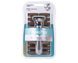 3-Blade Disposable Razor with 19 Cartridges, Platinum Coated Blades
