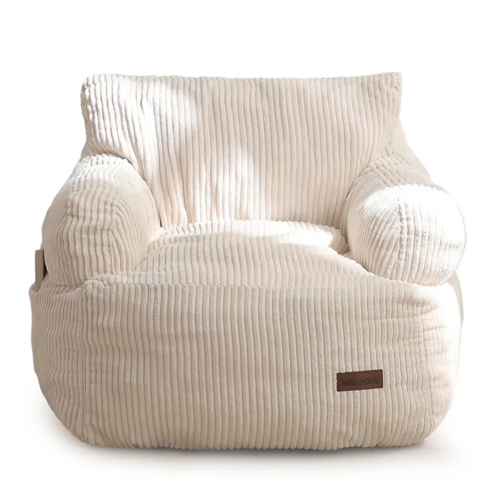 [Please Check Size]MAXYOYO 25.5"x22.8"x21.6" Small Bean Bag Chair, Stuffed Bean Bag Sofa with Filler Bean Bag Chair, Lazy Sofa with Pocket Floor Chair