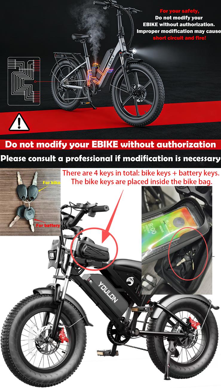 YOULON Electric Bike for Adults, 1500W Peak Brushless Motor 31MPH , 48V 20Ah Battery, 20" Fat Tire Ebike, Up to 50KM/H, 30° Climb, 7-Speed, Shock Absorption, Off-Road E-Bike with Long Range & All-Terrain Performance YOULON Electric Bike for Adults, 1500W Peak Brushless Motor 31MPH , 48V 20Ah Battery, 20" Fat Tire Ebike, Up to 50KM/H, 30° Climb, 7-Speed, Shock Absorption, Off-Road E-Bike with Long Range & All-Terrain Performance