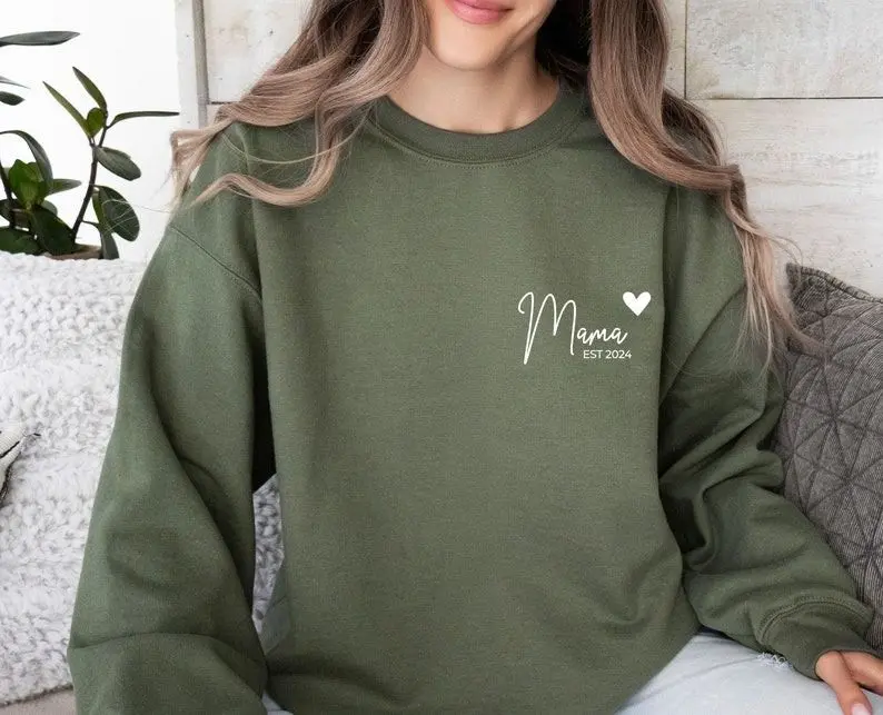 Mama Sweatshirt, Personalised Mum, Personalized Mom, Custom Mom Jumper, Mothers Day Gift, Mama Birthday Gift, Mother's Day Top, Mother Gifts