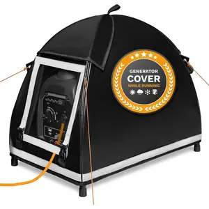 Small Inverter Generator Tent Cover While Running, Compatible for  and  1000~2300 Watts Generators, Portable Outdoor All-Weather Tarpaulin Cover for Rain, Black