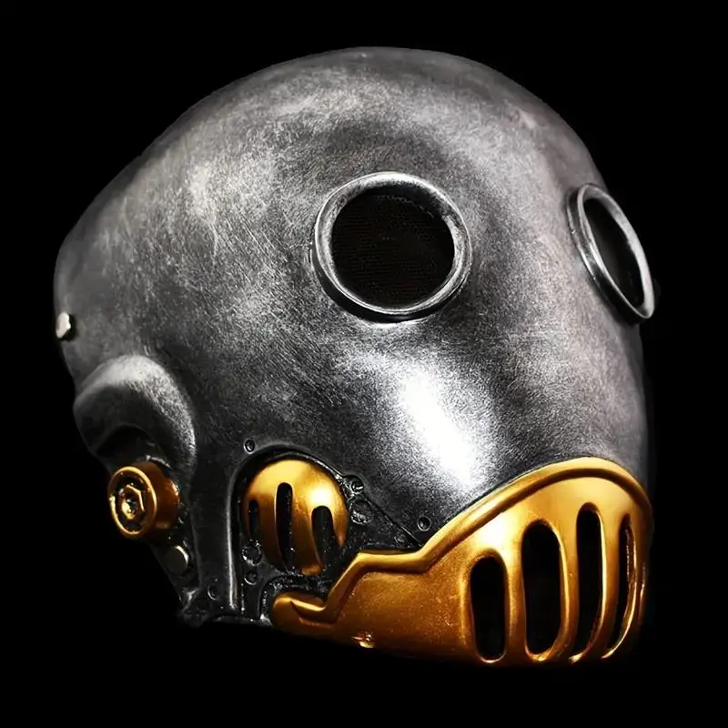 [Cool 3D Resin Mask]Halloween FRP Protective Clockwork Man Cos Dress Up Collector'S Edition Resin Mask, Horror Baron Clockwork Man Cosplay Mask Hellboy Airsoft Full Face Protection Paintball Resin Mask