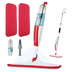 Mops for Floor Cleaning Wet Spray Mop with 14 oz Refillable Bottle and 2 Washable Microfiber Pads Home or Commercial Use Dry Wet Flat Mop for Hardwood Laminate Wood Ceramic Wooden