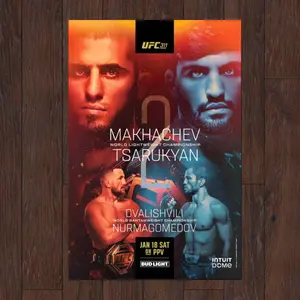 UFC 311 Poster | Islam Makhachev vs Arman Tsarukyan | Merab Dvalishvili vs Umar Nurmagomedov | MMA Wall Art