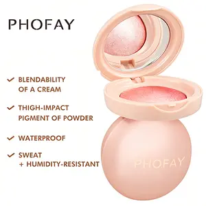 PHOFAY Luminous Glow Blush - Buildable, Smooth, Long-Wear Brush-On Blush, Cruelty-Free Daily Makeup Cheek Color with Cosmetic Makeup Brush