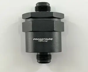 Billet Universal K Swap AN6 30 Micron Black Aluminum Inline Fuel Filter E85