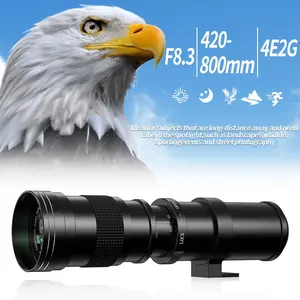 Desiontal 420mm-800mm Manual Aperture Photography Lens, Multi-Lens Mount Adapter, Multifunctional Manual Camera Lens F6.3-16
