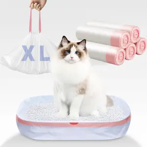 Large Cat Litter Box Trash Bag, No Cleaning Required, One-Use Handheld Large Cat Poop Bag, Plastic Bag for Pet Cleanup Accessories