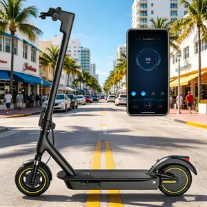 Compact Folding Portable Electric Scooter - 500W Motor, 10" Wheels, 22MPH Max Speed, App Control, LED Lights, Dual Safety Brakes, Folding Scooter, Portable Scooters