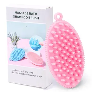 ROPO Dog Shampoo Brush Dog Bath Brush & Dogs Shower Dog Hand Brush for Grooming Dog Scrubber for Bath Dog Wash Brush (Pink)
