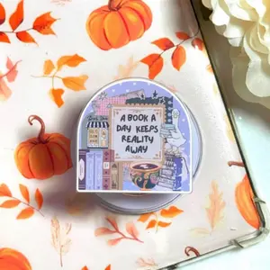 A Book a Day Goose MagSafe Phone Grip, Magnetic Bookish Bird Pop Socket, Dark Academia Reader Gift Holder