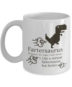 Funny Fathersaurus Mug, Like a Normal Father Gift, Daddysaurus Coffee Cup, Family Dinosaur Papasaurus, Present for Dad