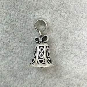 Sterling Silver 925 Bell Pendant Charm Jewelry