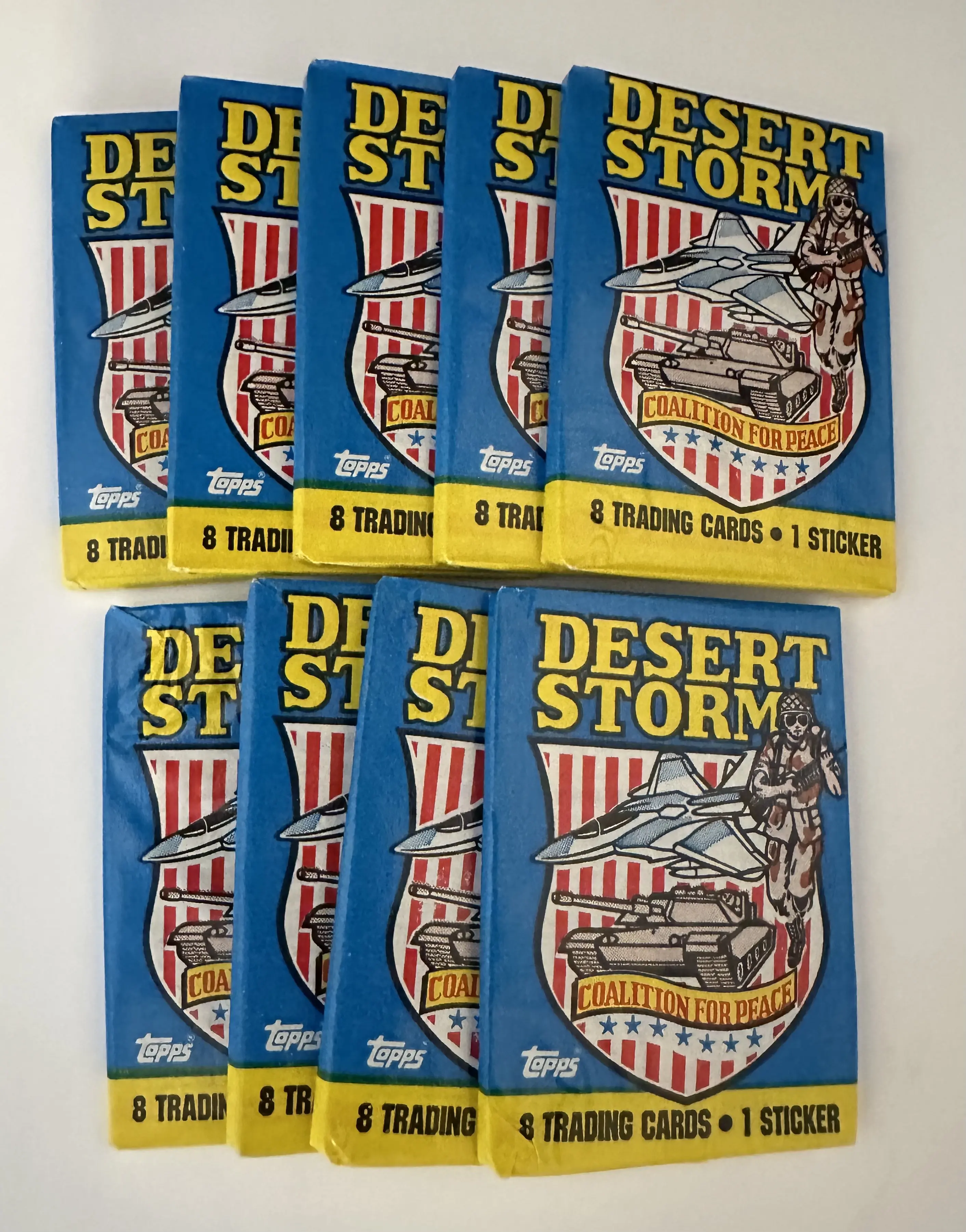 1991 Topps Desert Storm Series 1 (9 Unopened Wax Packs)