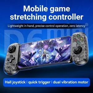 Summervibes Wireless Stretching Mobile Game Controller with Hall Effect Joystick, Zero Latency Phone Gamepad with Dual Vibration Motor & Quick Trigger, Ergonomic Lightweight Gaming Controller for Android iOS Mobile Phones, Game Peripherals
