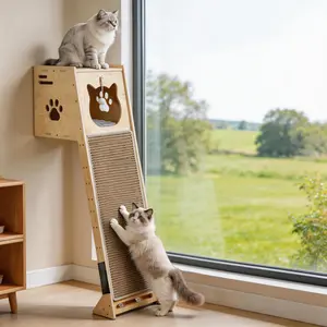 Cat Tree, Cat Window Perch with Scratching Pad, Climbing TreeInclude Hammock Cat Ladder with Cat House, Cat Treewith Cat Playing Balls and Grooming brushes