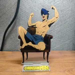 Chainsaw Man Latest Large Acrylic Standee Sitting on Sofa Pose, Anime Character Figure, Desk Display, Collectible Gift for Fans
