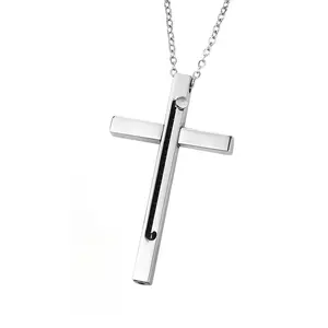 Stainless Steel Cross Toothpick Reusable Telescopic Toothpick Necklace Adjustable Length Durable Material Easy Care Minimalist Design